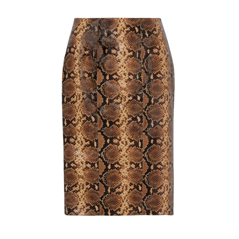 Salon 1884 Yvette Paneled Snake Effect Leather Skirt